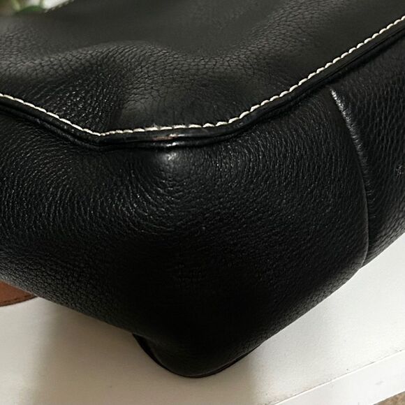 Coach Chelsea Tote Shoulder Bag Womens Medium Black Pebbled Leather Double Strap - Picture 14 of 15